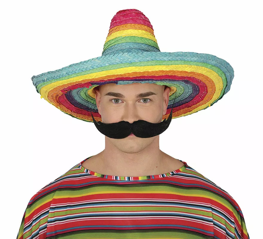 Translation missing: es.Sombrero Mexicano de paja multicolor de 50 cm adulto