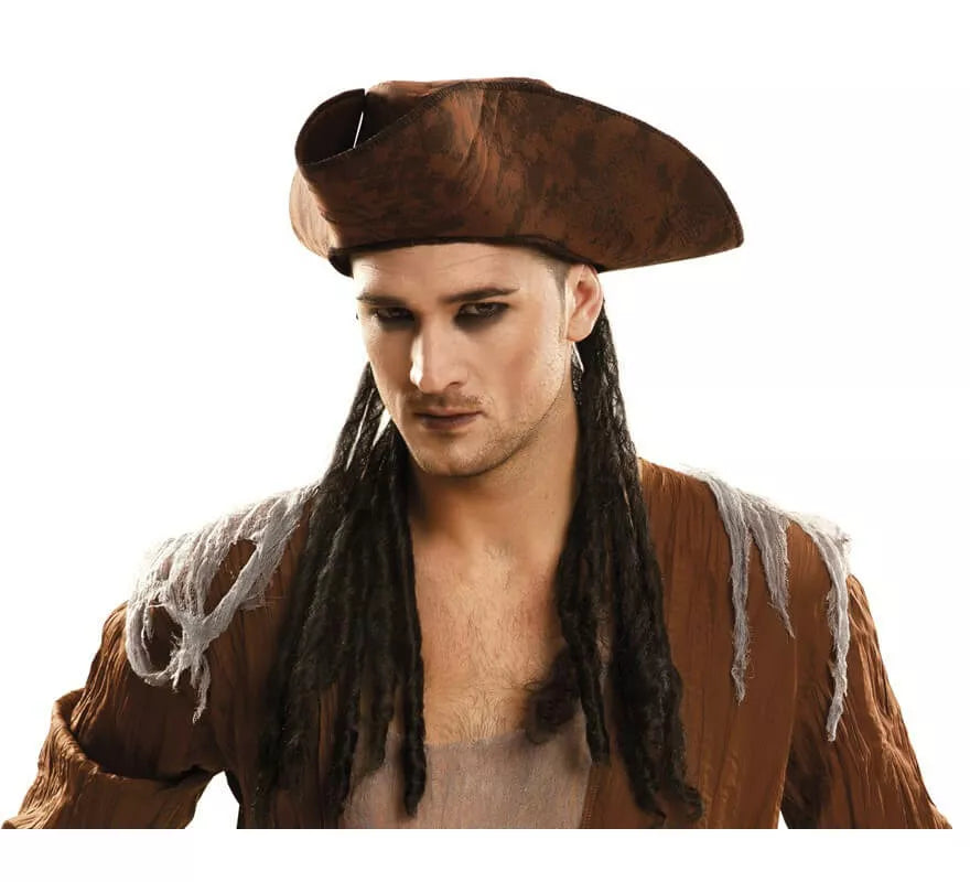 Translation missing: es.Sombrero Pirata marrón con rastas