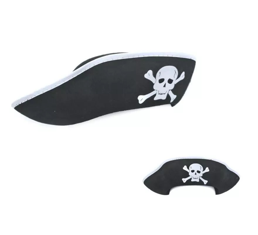 Translation missing: es.Sombrero Pirata negro con calavera adulto