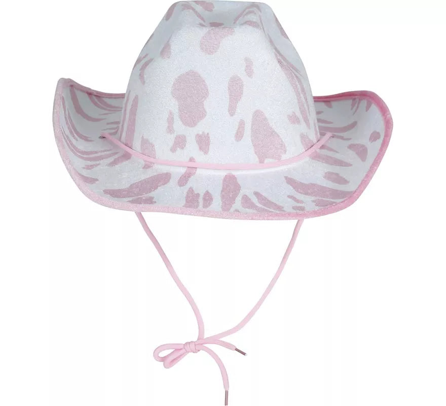 Translation missing: es.Sombrero Vaquero blanco y rosa para adultos