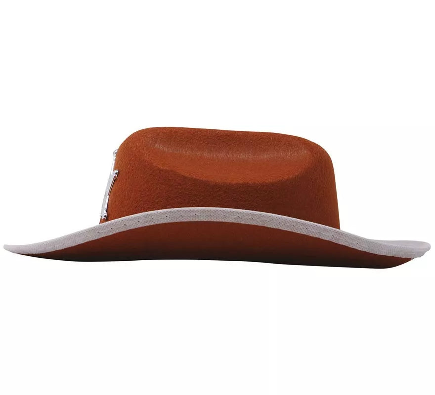 Translation missing: es.Sombrero Vaquero fieltro Sheriff infantil marrón