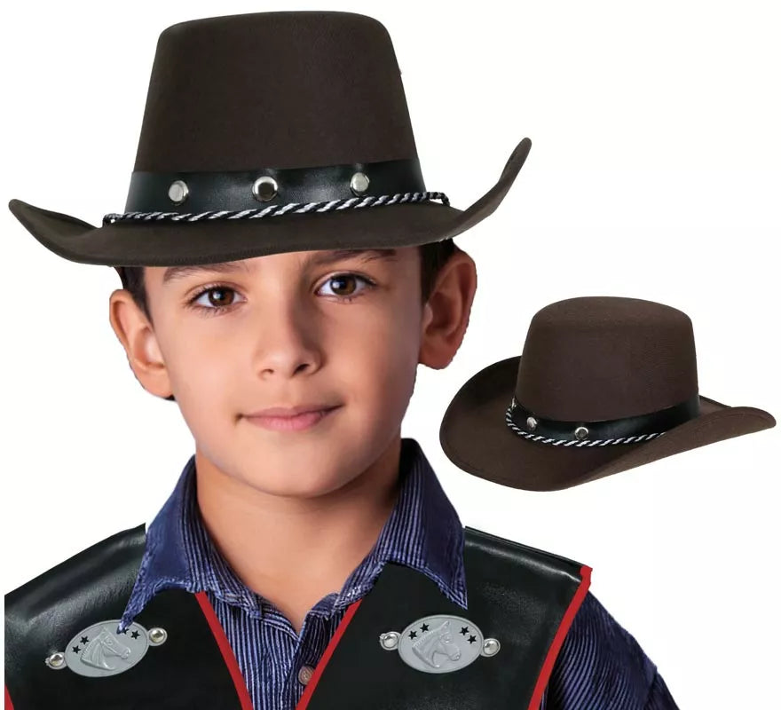 Translation missing: es.Sombrero Vaquero marrón Fieltro infantil