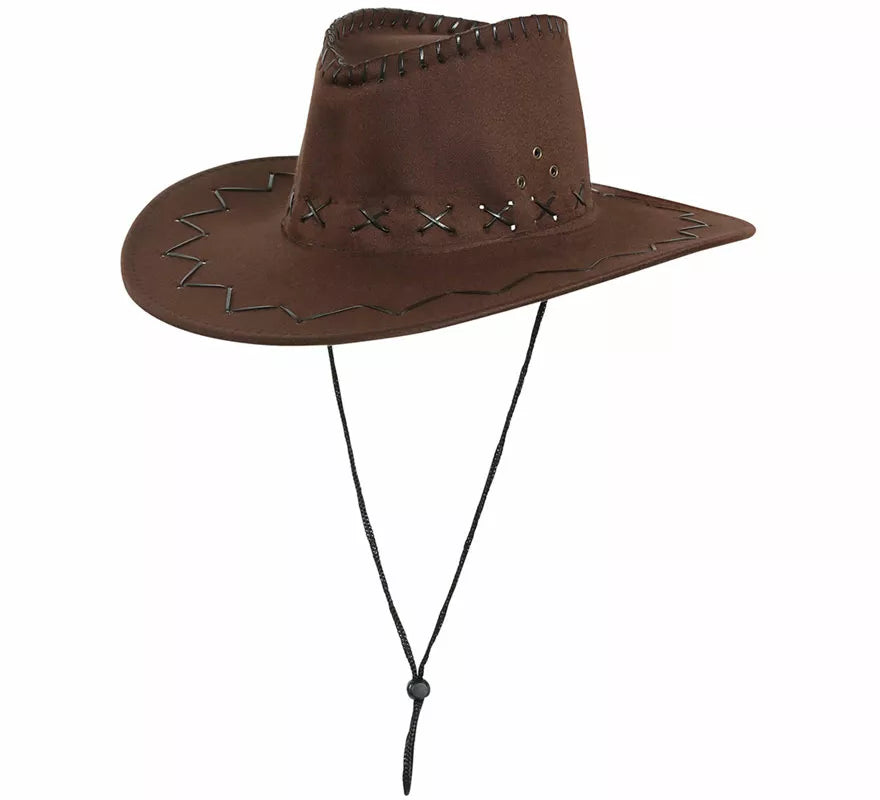 Translation missing: es.Sombrero Vaquero marrón Símil a piel 60 perímetro para adulto