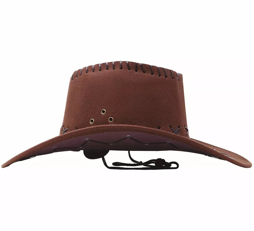 Translation missing: es.Sombrero Vaquero marrón Símil a piel 60 perímetro para adulto
