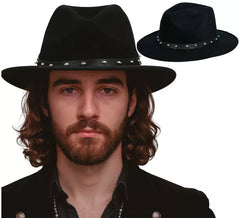 Sombrero Vaquero negro con Remaches para adultos
