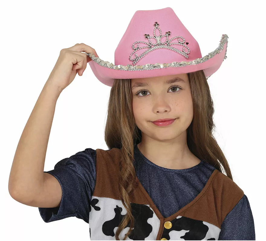Translation missing: es.Sombrero Vaquero rosa de fieltro infantil