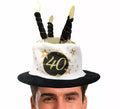 Sombrero Velas Blanco y Negro de 40 Años Cumpleaños y Aniversarios