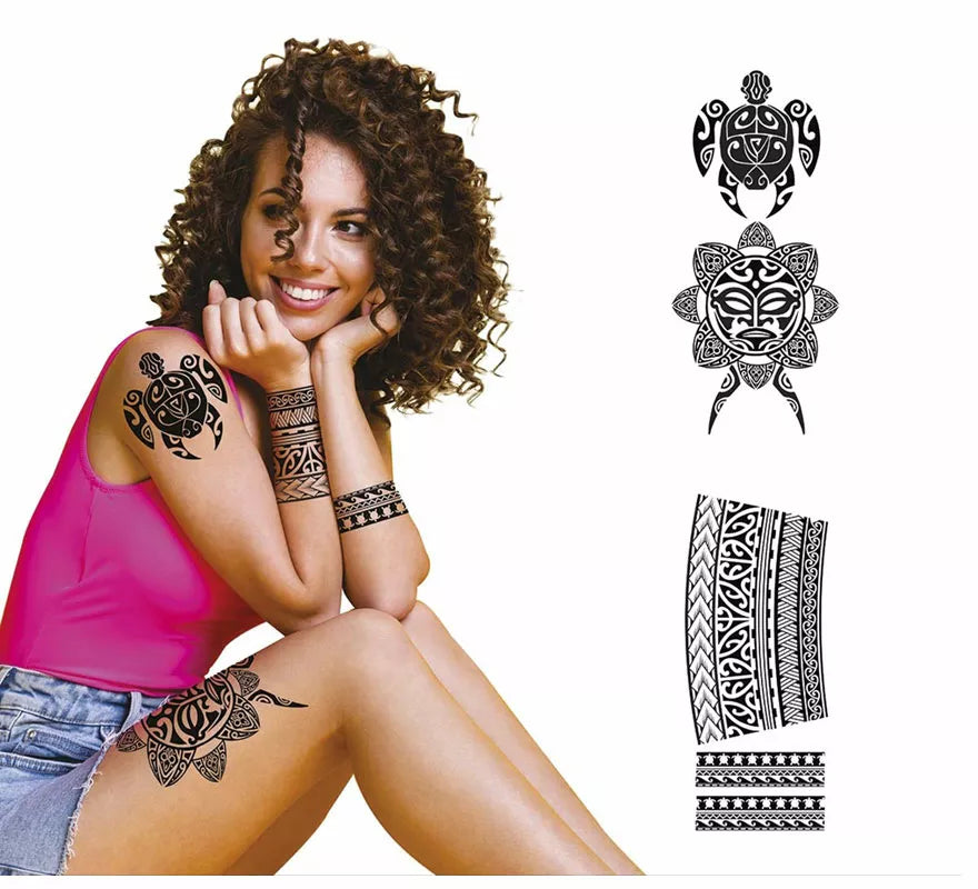 Translation missing: es.Tattoos Negro de Tortuga y Flores