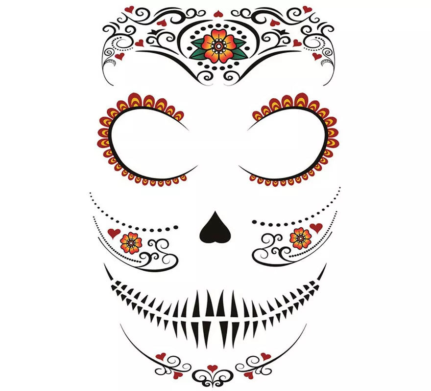 Translation missing: es.Tatuaje de Catrina Facial de 30x14 cm