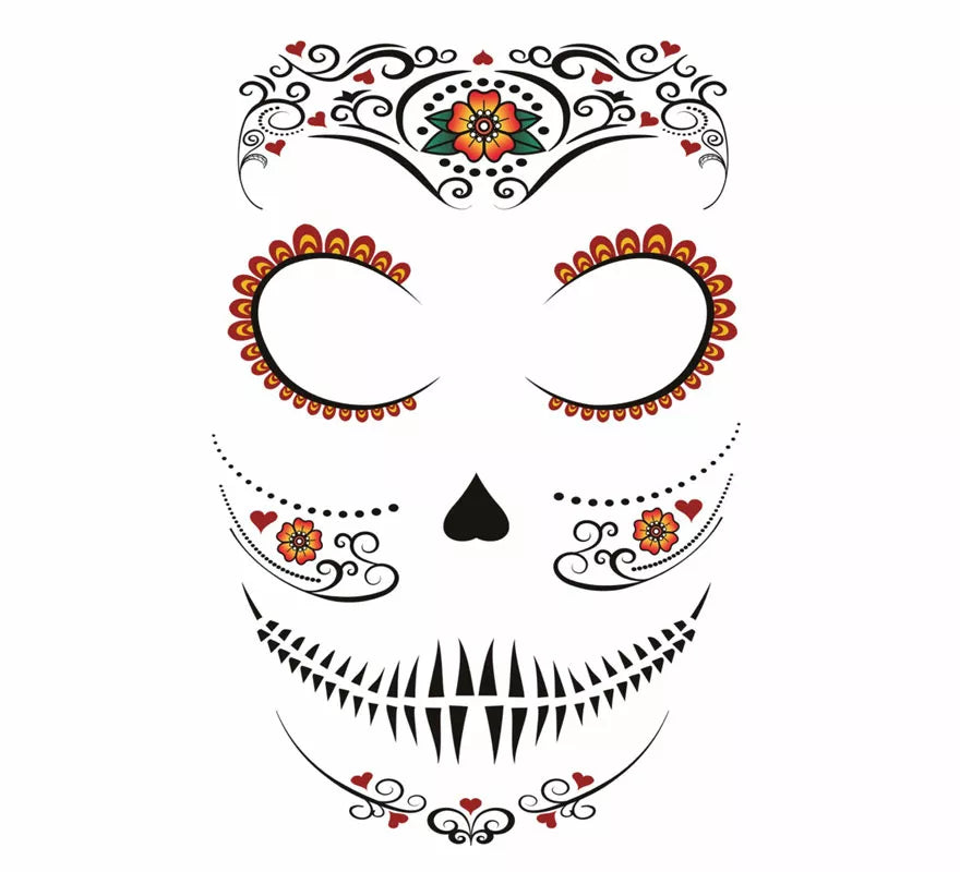 Translation missing: es.Tatuaje de Catrina Facial de 30x14 cm
