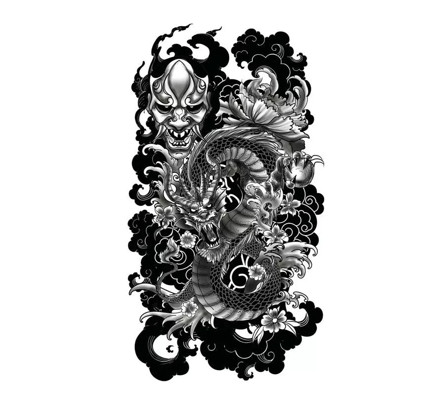 Translation missing: es.Tatuaje de Dragón y Demonio