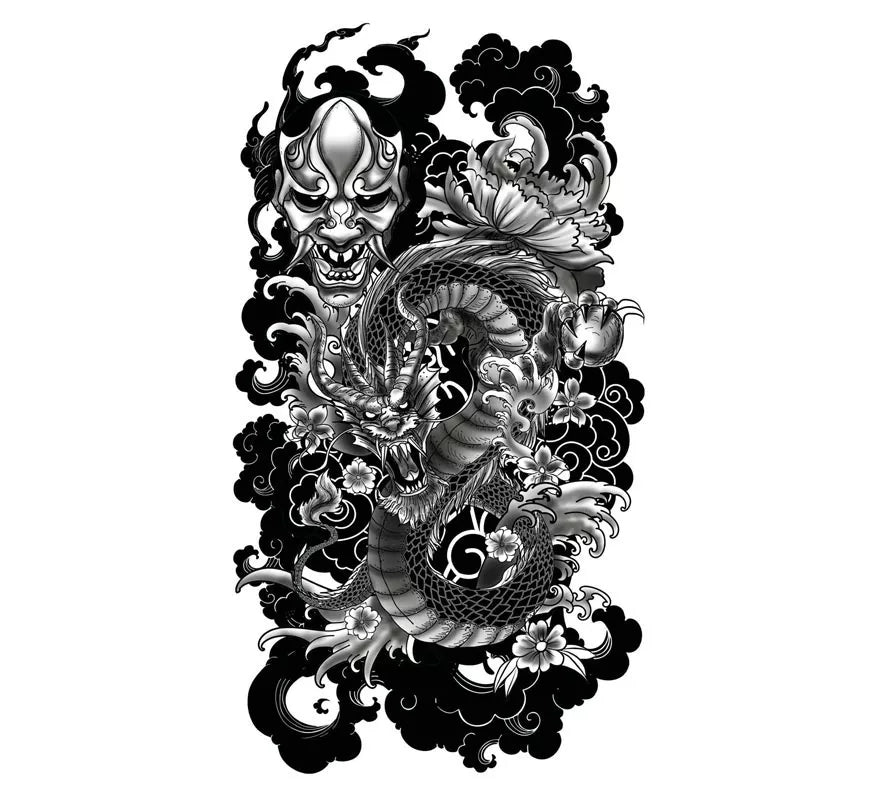 Translation missing: es.Tatuaje de Dragón y Demonio