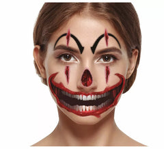 Tatuaje de Payaso Facial de 30x14 cm