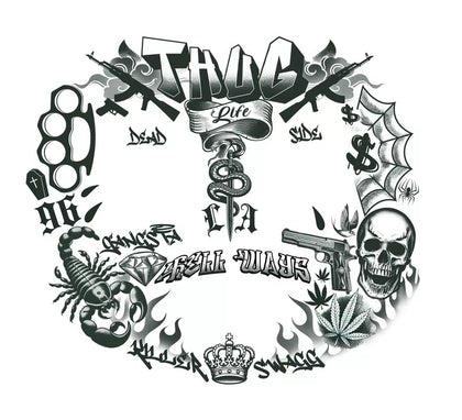 Tatuaje de Vida de Matón Facial