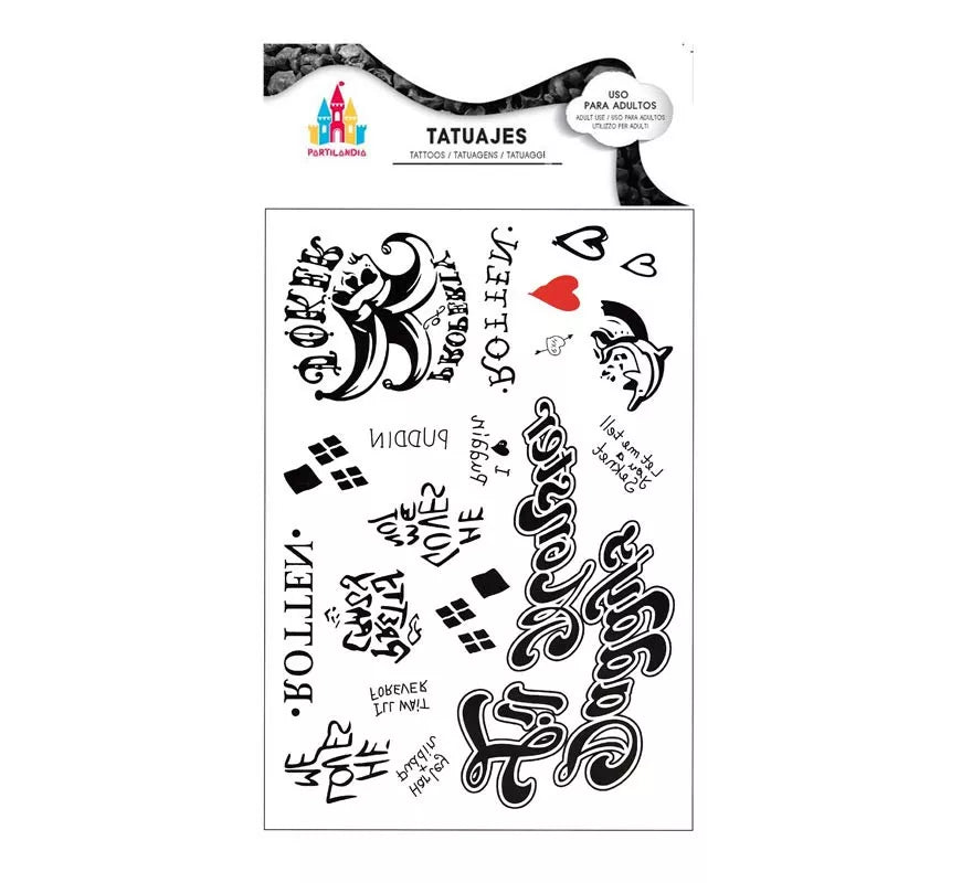 Translation missing: es.Tatuajes de Arlequín negro con texto