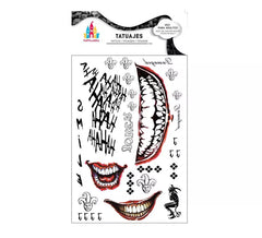 Tatuajes de Payaso conflictivo texto y sonrisas roja