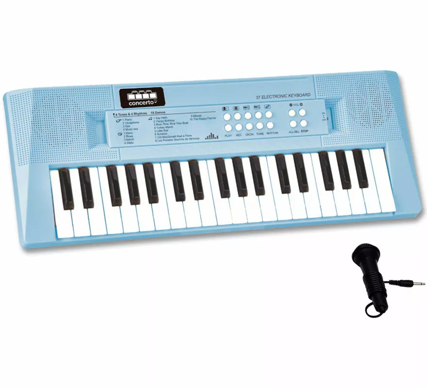 Translation missing: es.Teclado Electrónico de 37 Teclas azul, con Micrófono USB