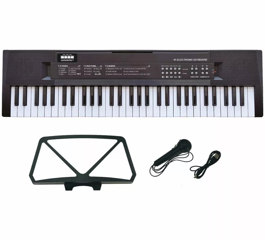 Translation missing: es.Teclado Electrónico de 61 Teclas con Micrófono, USB