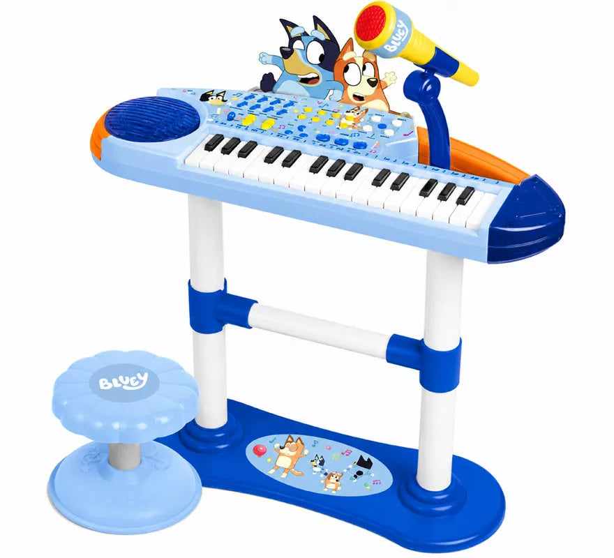 Translation missing: es.Teclado Musical Bluey con Micrófono, Pie y Banqueta