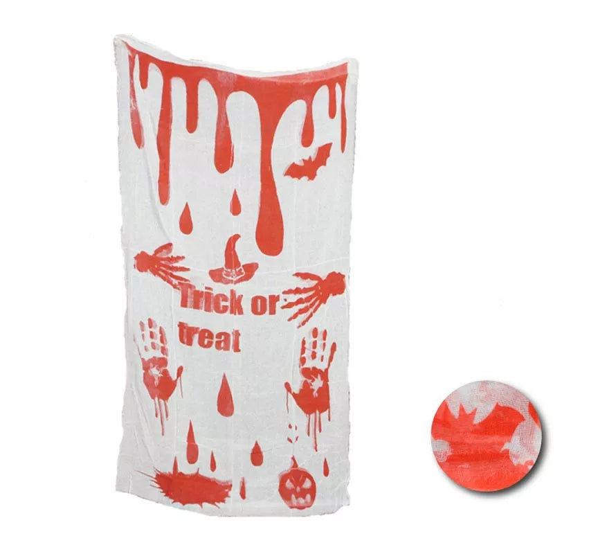 Translation missing: es.Tela Trick or Treat con sangre falsa decorativa de 0,8x1,55 m