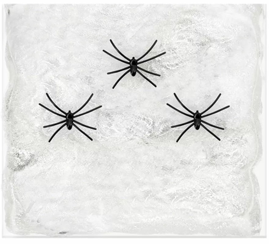 Translation missing: es.Telaraña blanca de 50 g con 3 Arañas