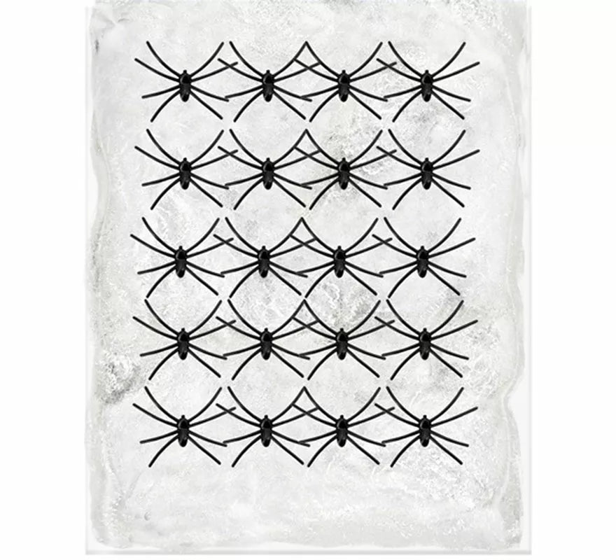 Translation missing: es.Telaraña blanca de 500 g con 20 Arañas