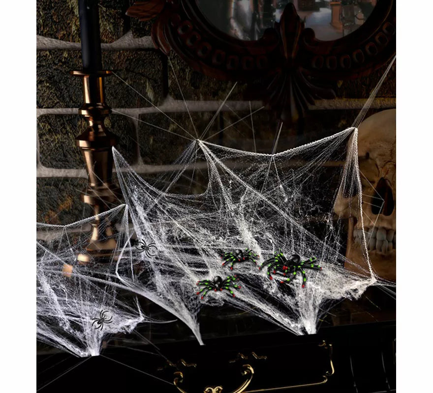Telaraña de 50 g con 3 Arañas