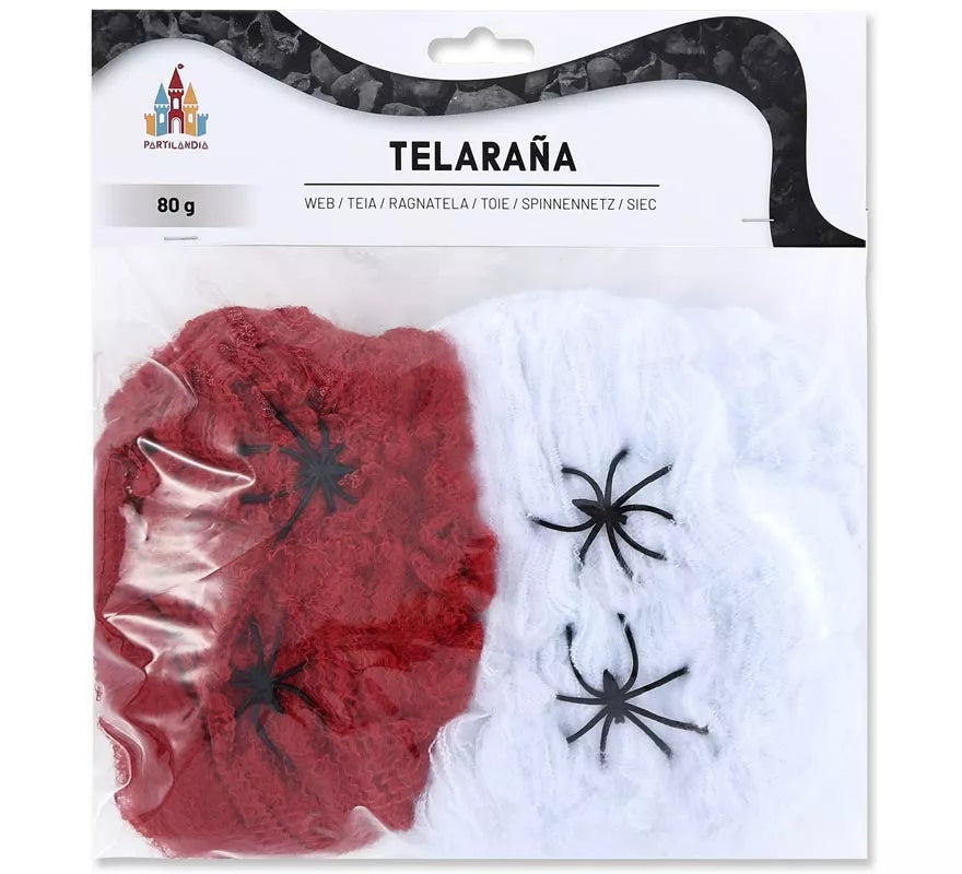 Translation missing: es.Telaraña rojo y Blanco con 4 Arañas de 80 gr