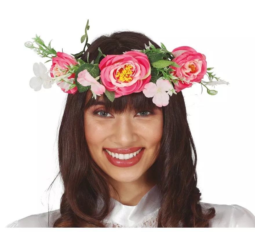 Translation missing: es.Tiara de Flores Rosadas