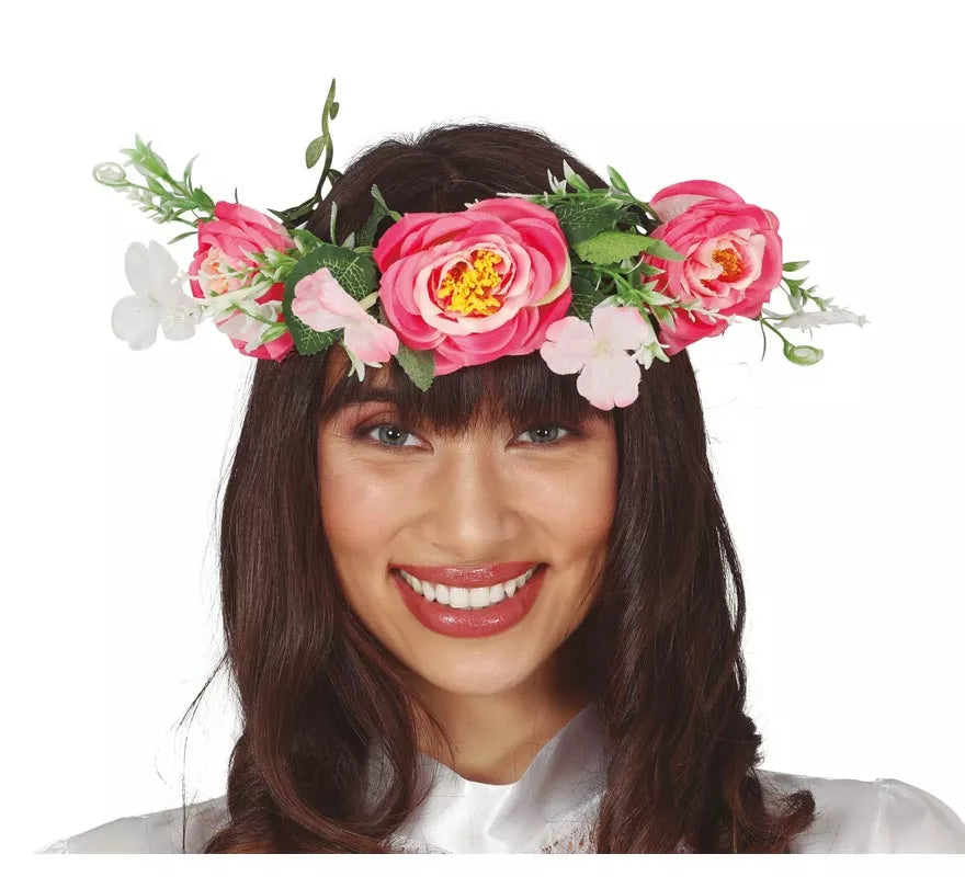Translation missing: es.Tiara de Flores Rosadas