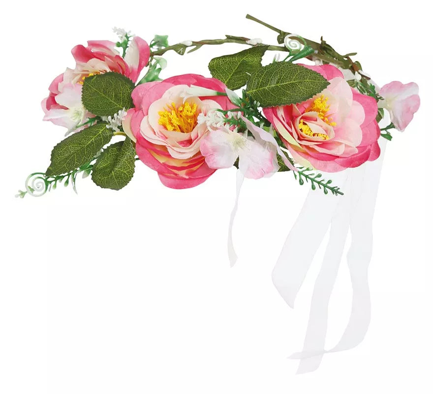 Translation missing: es.Tiara de Flores Rosadas