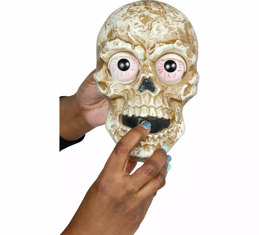 Timbre Calavera con Luz, Sonido y Movimiento de 20x12 cm