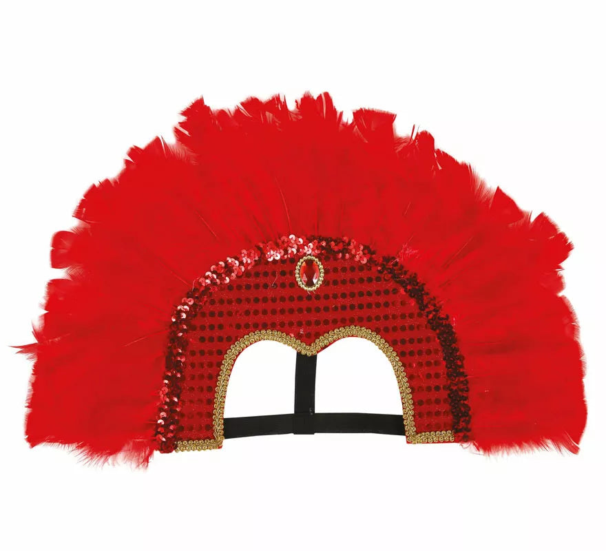 Translation missing: es.Tocado con Plumas Rojo