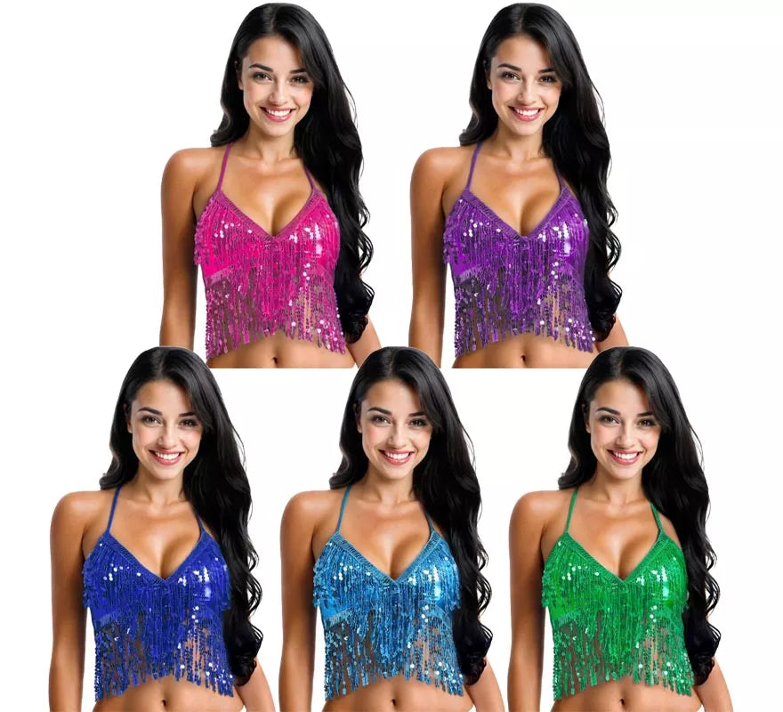 Translation missing: es.Top con Lentejuelas y Flecos en varios colores para mujer