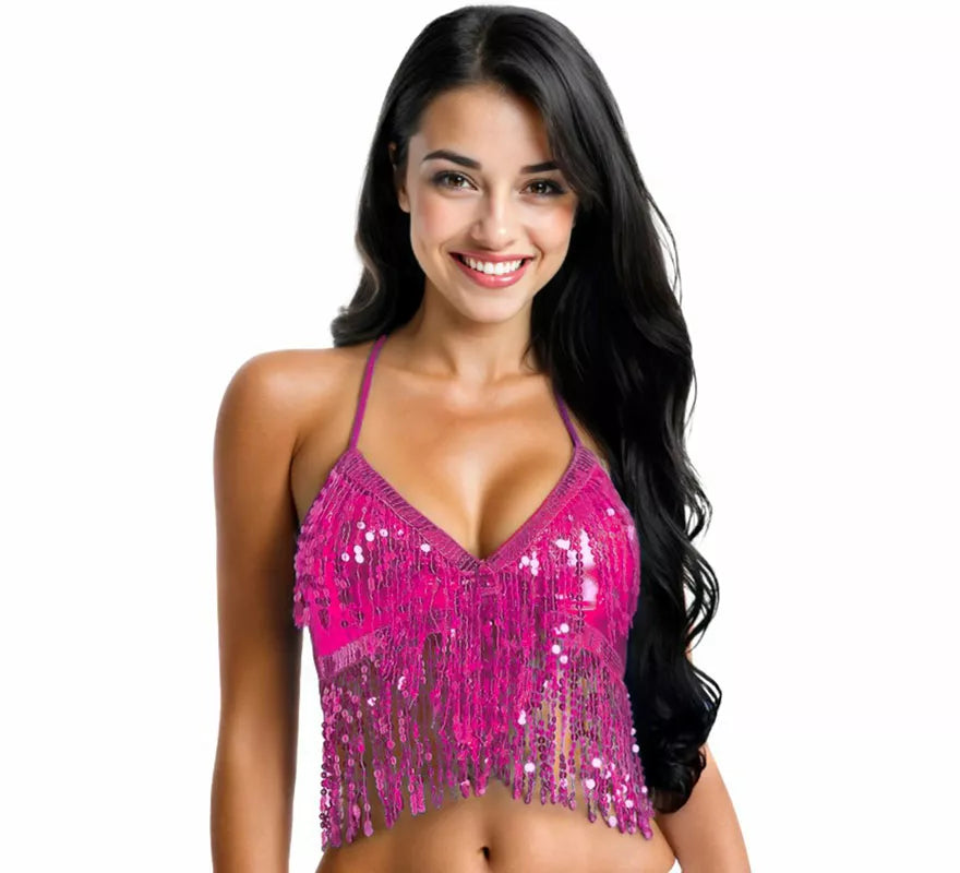 Translation missing: es.Top con Lentejuelas y Flecos en varios colores para mujer