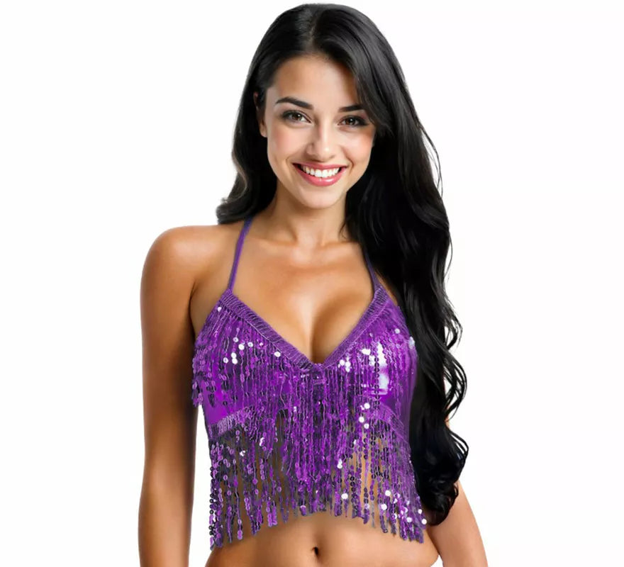Translation missing: es.Top con Lentejuelas y Flecos en varios colores para mujer