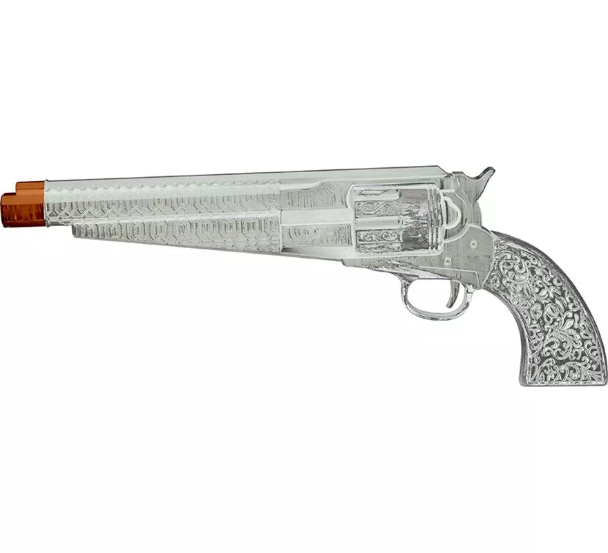 Translation missing: es.Trabuco de Pistolero plateado de 30 cm de Plástico