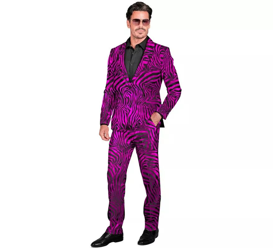 Translation missing: es.Traje Divertido de Fiesta animal print púrpura para hombre