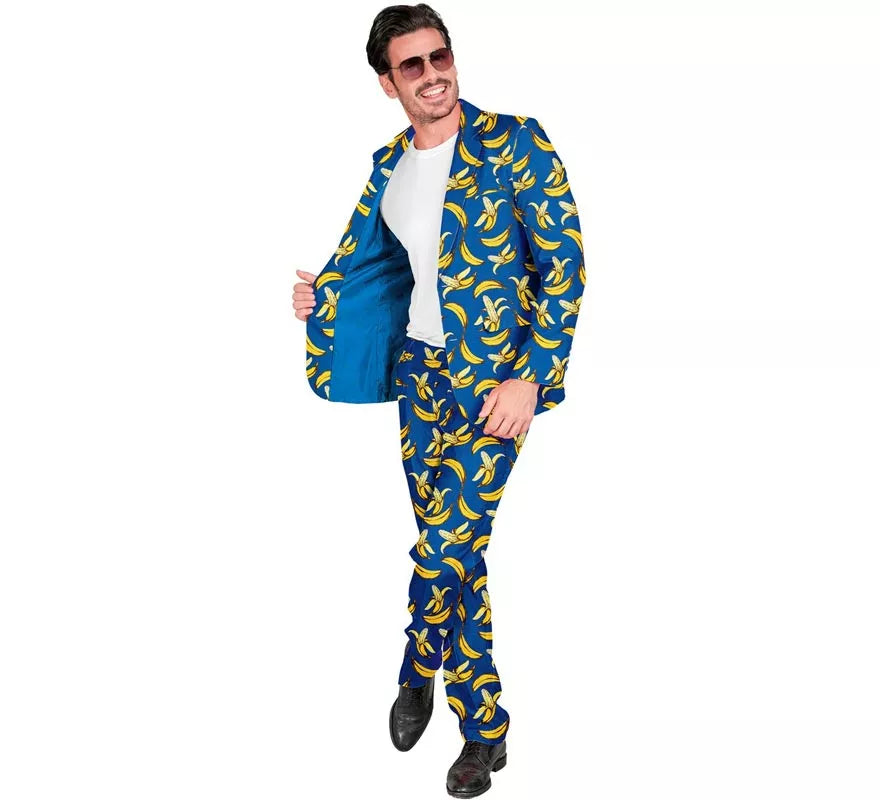 Translation missing: es.Traje Divertido de Fiesta azul Banana para hombre
