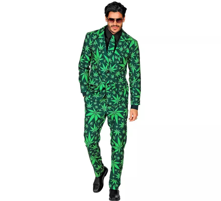 Translation missing: es.Traje Divertido de Marihuana verde para hombre