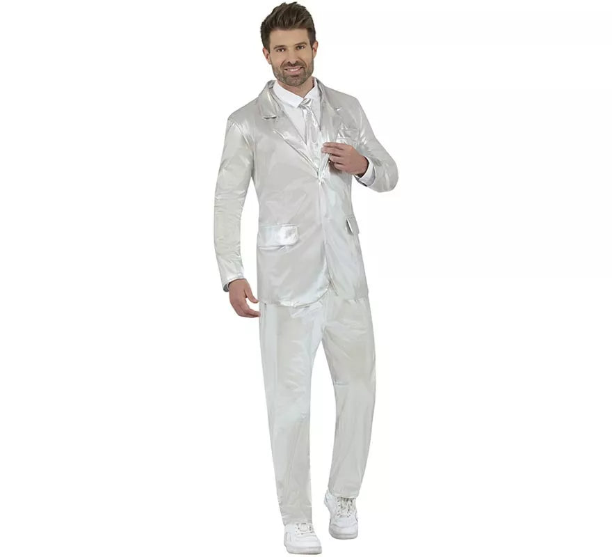 Translation missing: es.Traje Divertido plateado para hombre