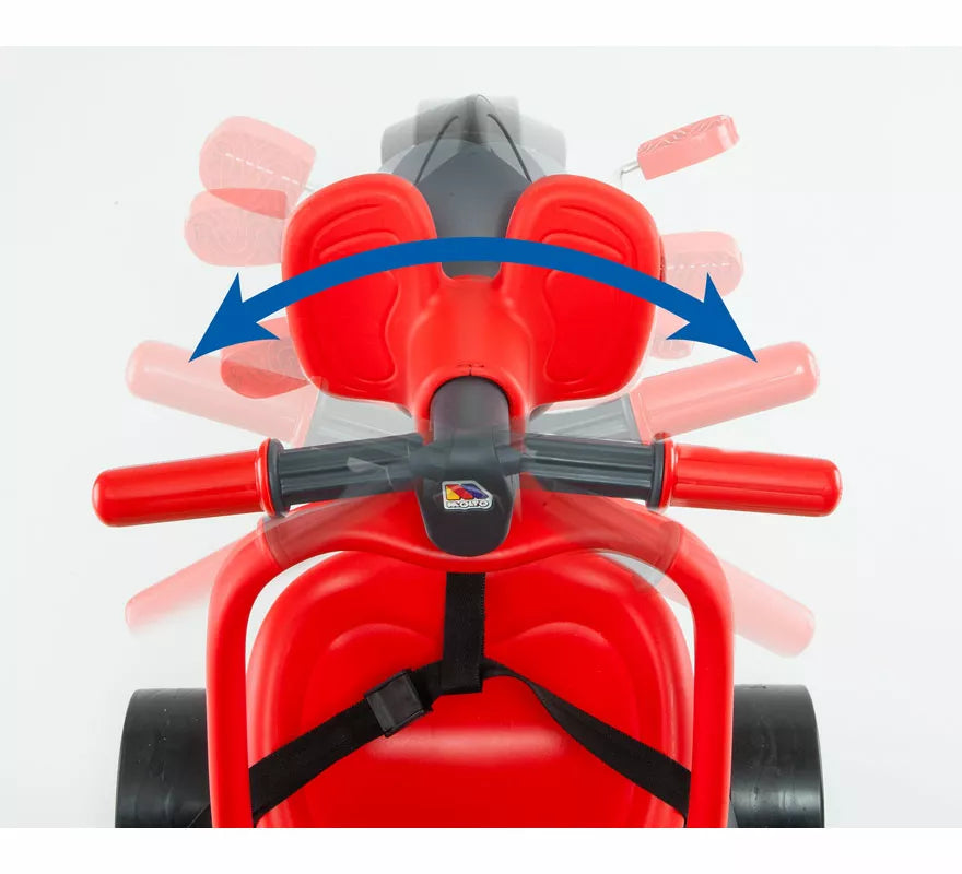 Translation missing: es.Triciclo infantil rojo con Ruedas de Goma, Cinturón y Bolsa