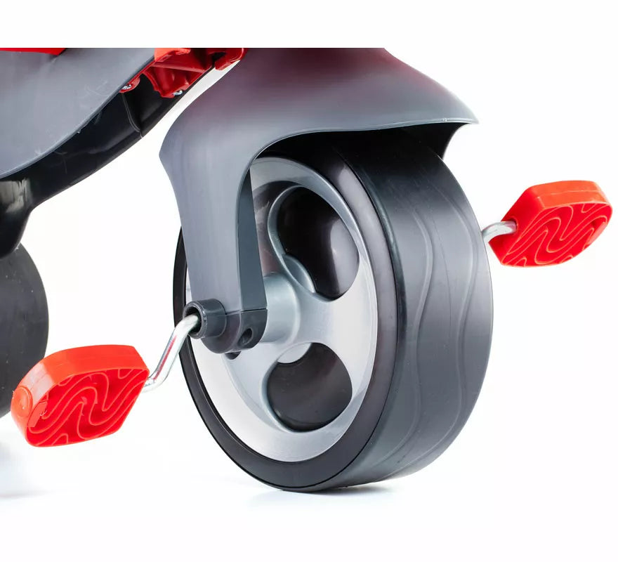 Translation missing: es.Triciclo infantil rojo con Ruedas de Goma, Cinturón y Bolsa