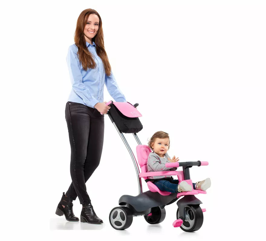 Translation missing: es.Triciclo infantil rosa con Ruedas de Goma, Cinturón y Bolsa