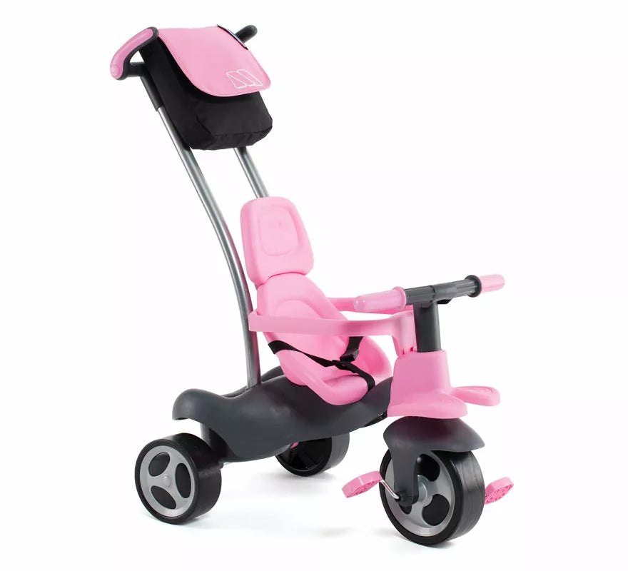 Translation missing: es.Triciclo infantil rosa con Ruedas de Goma, Cinturón y Bolsa