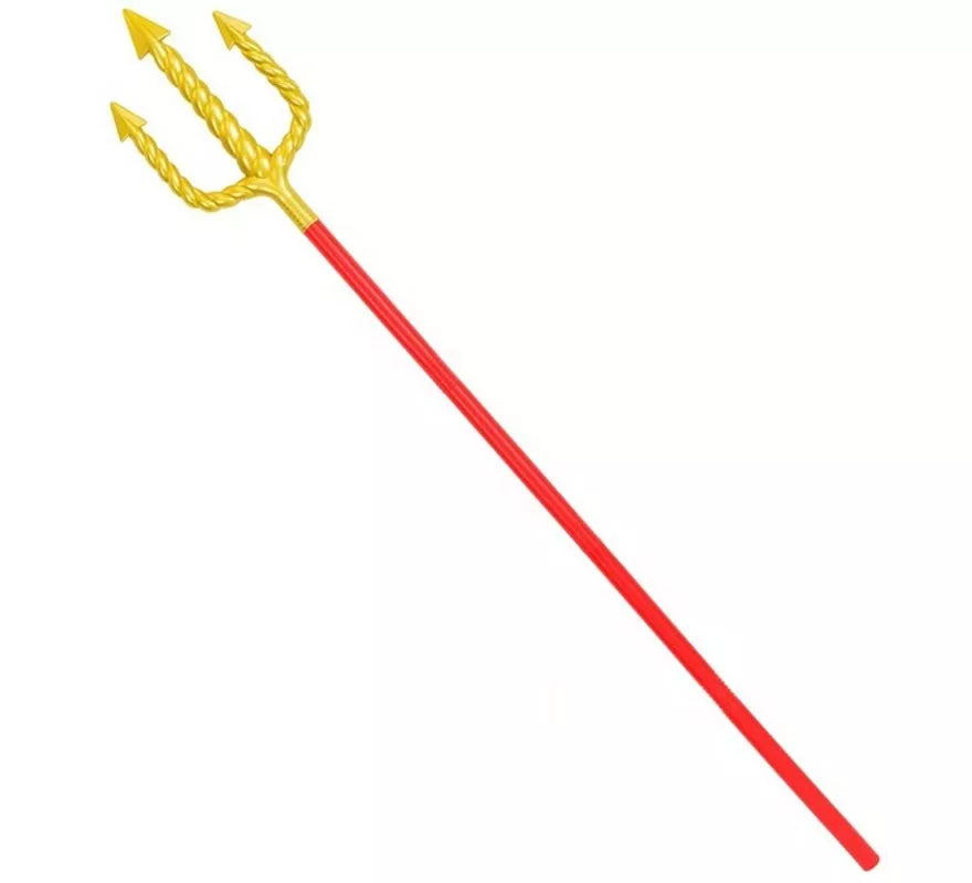 Translation missing: es.Tridente dorado y rojo de 137 cm
