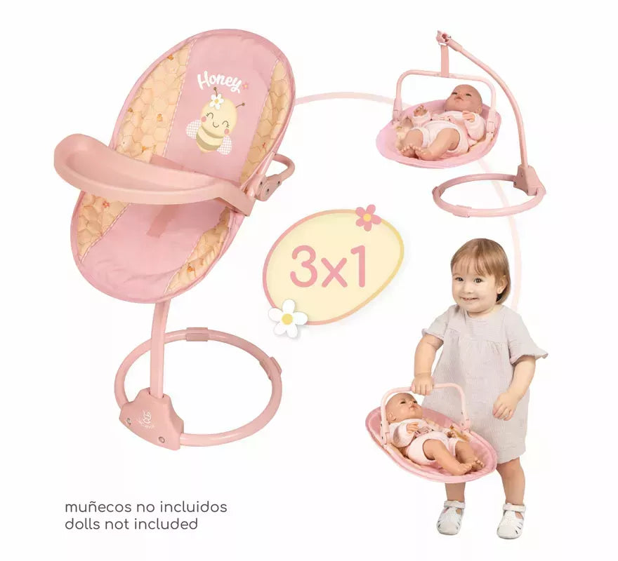 Trona Columpio 3 en 1 para Muñecas de hasta 50 cm