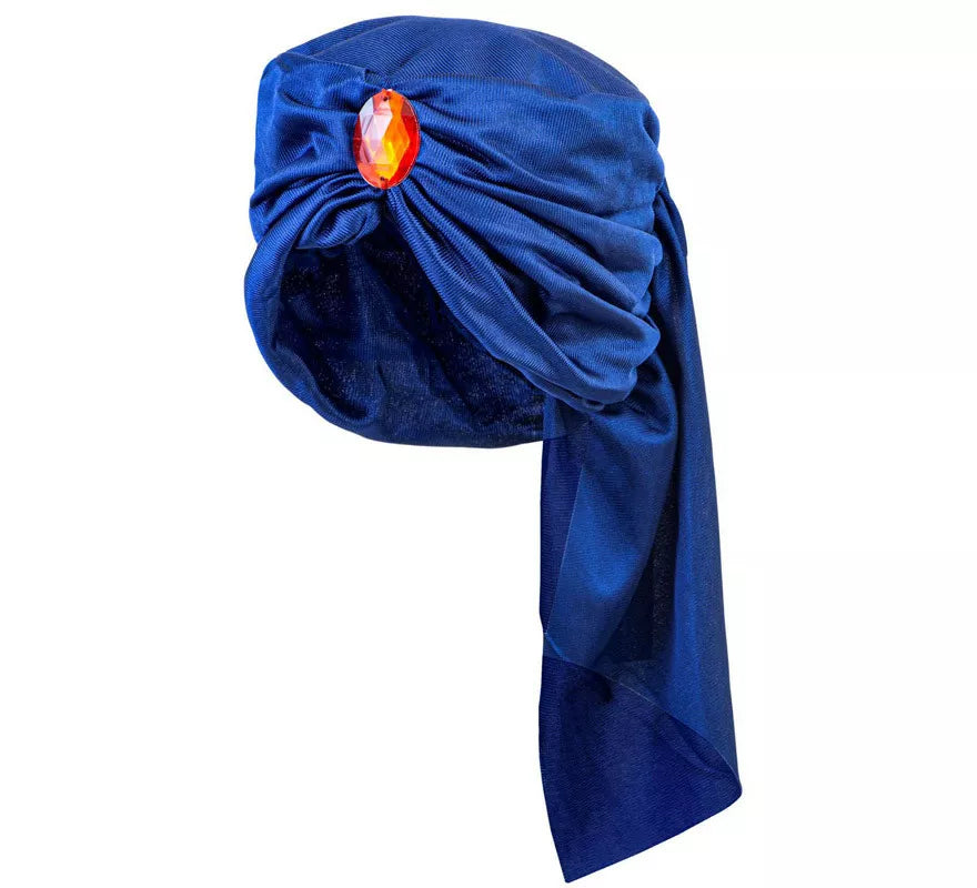 Translation missing: es.Turbante Alí Baba Azul con Piedra Preciosa