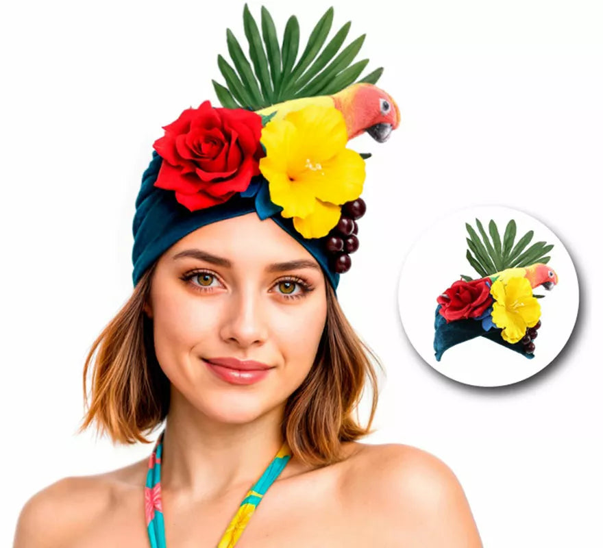 Translation missing: es.Turbante de Rumbera Tropical con Flores