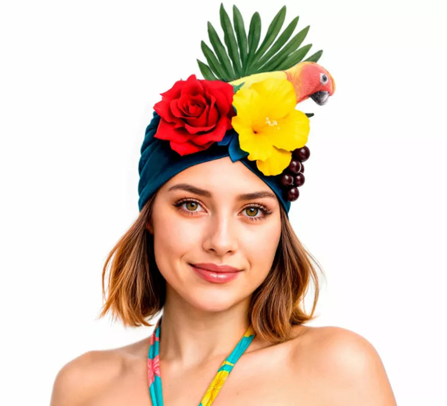 Translation missing: es.Turbante de Rumbera Tropical con Flores